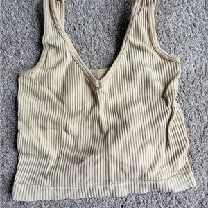 Stylish Ribbed Tan Tank Top